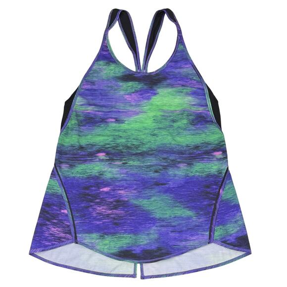 LULULEMON Real Quick Singlet Size 2 Rio Nights Multi / Black - Picture 4 of 6